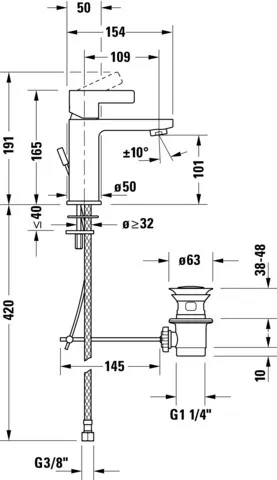 Einhand-Waschtischarmatur „D-Neo“ Ausladung 109 mm in Chrom Einhand-Waschtischarmatur „D-Neo“ Ausladung 109 mm in Chrom
