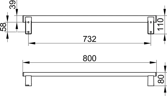 KEUCO AXESS Haltegriff 800 mm, verchromt KEUCO AXESS Haltegriff 800 mm, verchromt