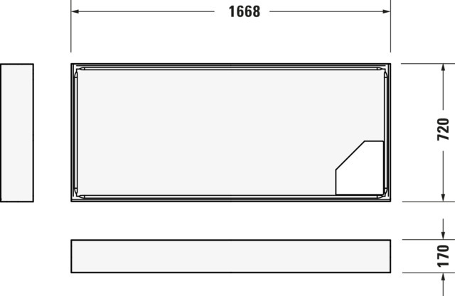 Duravit rechteck Duschwanne „D-Code“ 170 × 75 cm 