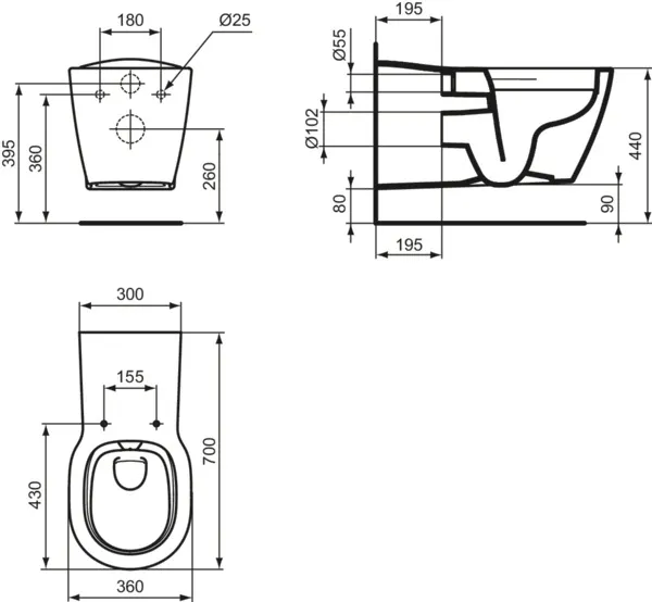 WC „ConnectFreedom“ 36 × 38,5 × 70 cm WC „ConnectFreedom“ 36 × 38,5 × 70 cm