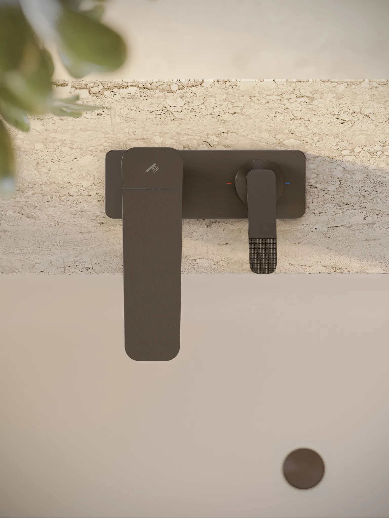 Hansgrohe Unterputz-Armatur „Axor Citterio C“ Ausladung 0 mm in Brushed Black Chrome