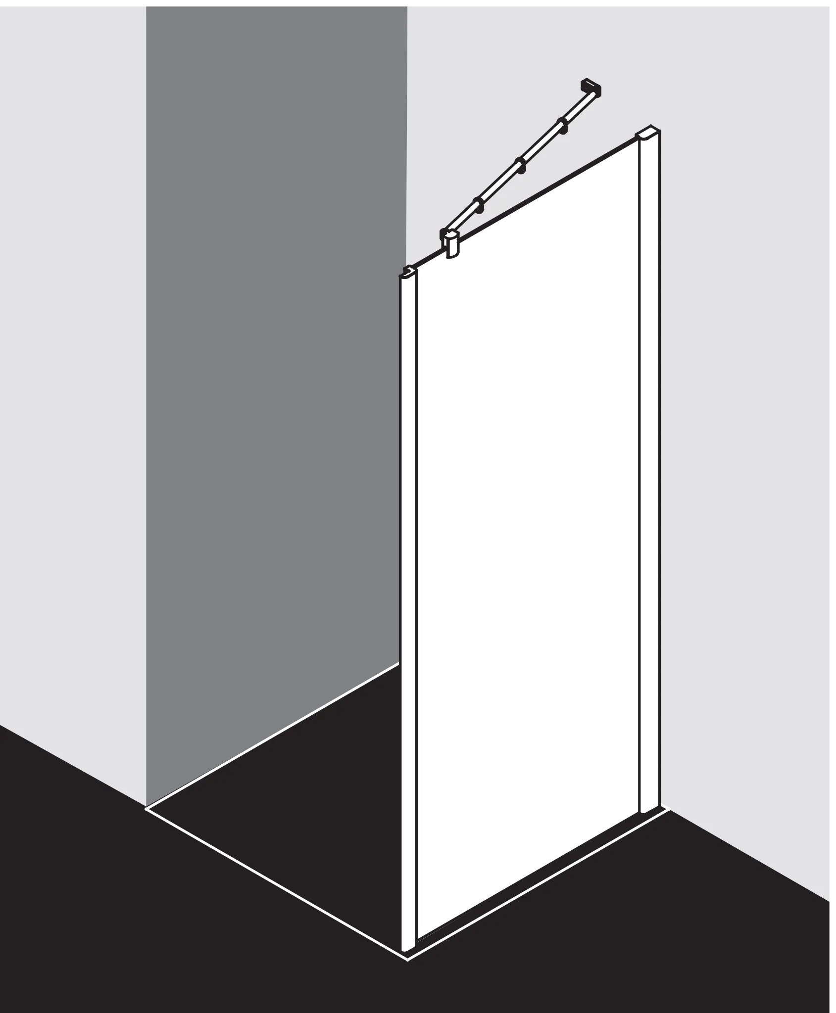 Kermi Seitenwand für Ecke „PASA XP“ Glas Klar, Profile Silber Mattglanz, BV: 720 - 750 mm GAK: 705 - 735 mm WE: 730 - 760 mm H: 1850 mm Kermi Seitenwand für Ecke „PASA XP“ Glas Klar, Profile Silber Mattglanz, BV: 720 - 750 mm GAK: 705 - 735 mm WE: 730 - 760 mm H: 1850 mm
