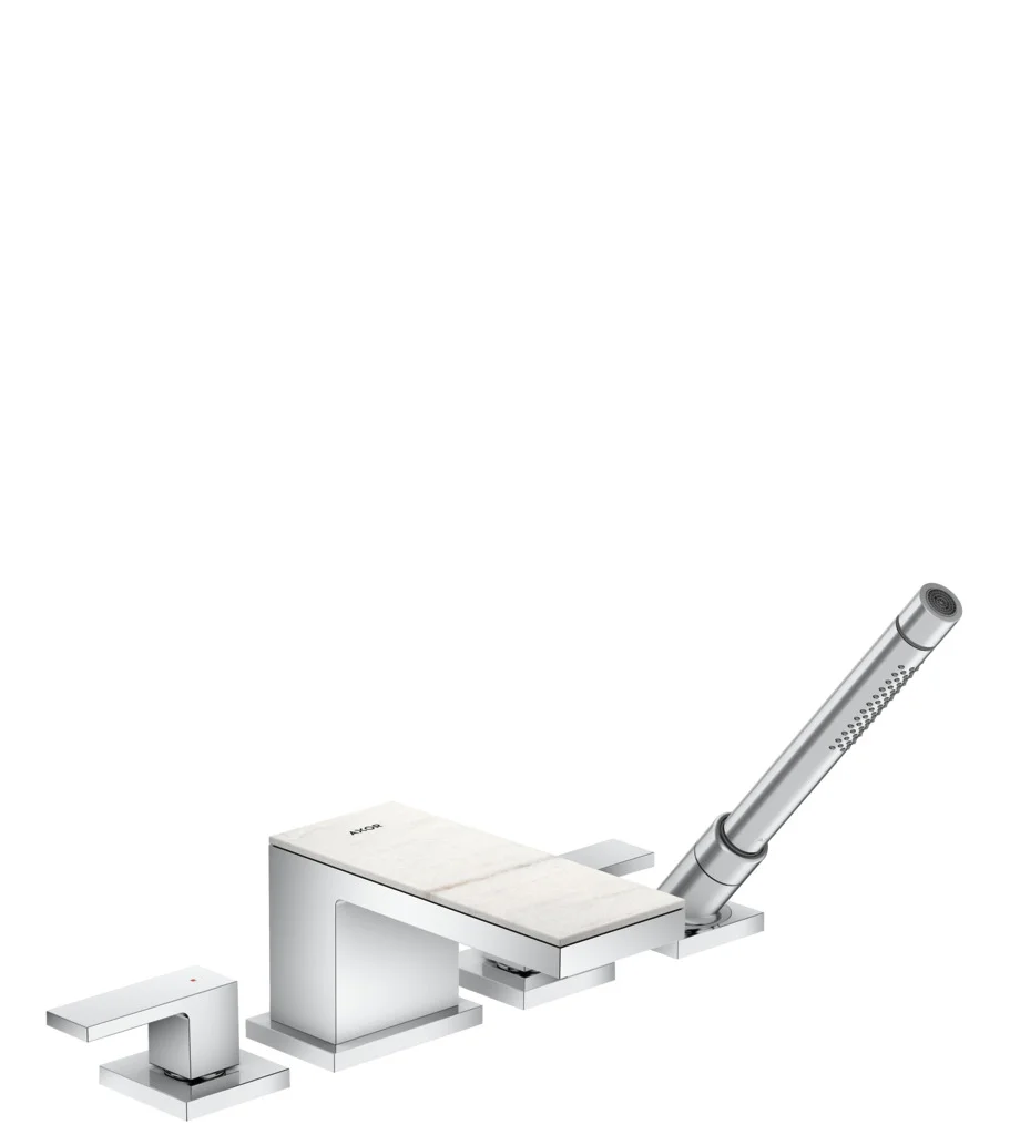 Hansgrohe AXOR MyEdition 4-Loch Wannenrandarmatur Chrom, Ausladung 151 mm, max. Durchfluss 22 l/min, Wannenrandmontage