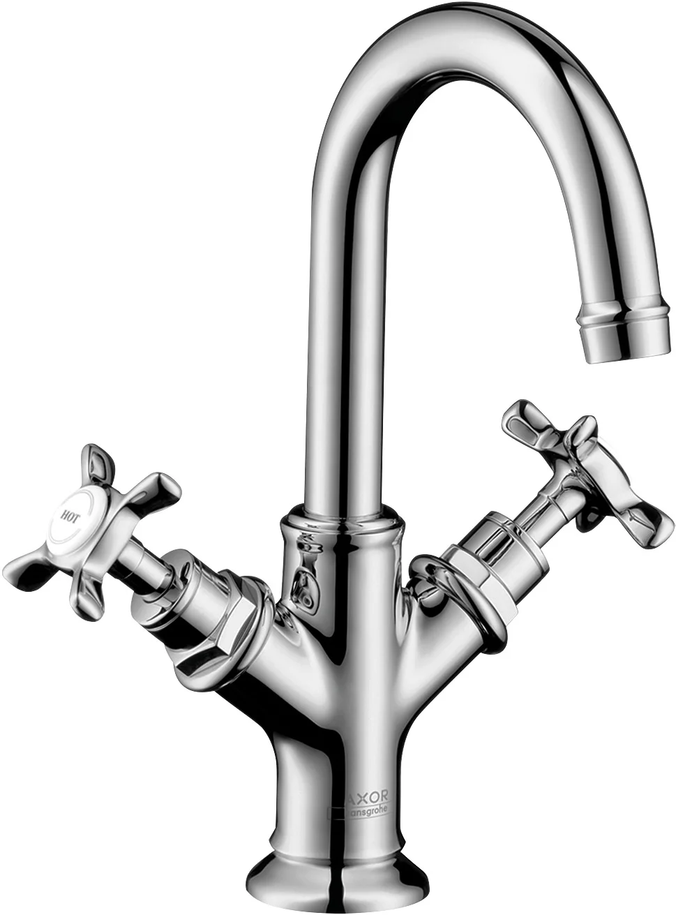 Hansgrohe AXOR Montreux 2-Griff Waschtischarmatur in Chrom, ComfortZone 160, Ausladung 117 mm, Auslaufhöhe 159 mm, Kreuzgriff, Laminarstrahl, max. Durchfluss 5 l/min Hansgrohe AXOR Montreux 2-Griff Waschtischarmatur in Chrom, ComfortZone 160, Ausladung 117 mm, Auslaufhöhe 159 mm, Kreuzgriff, Laminarstrahl, max. Durchfluss 5 l/min