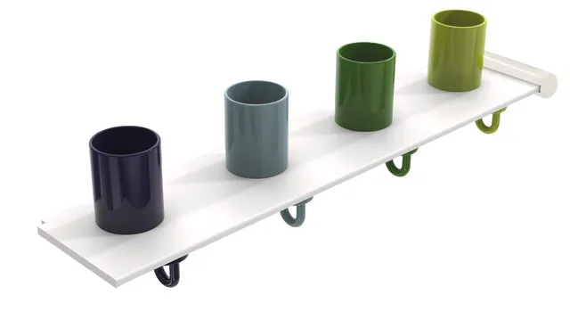 HEWI Erweiterungsset Zahnputzbecherleiste mit Handtuchhaken, 4 Plätze, 608x122x132 mm HEWI Erweiterungsset Zahnputzbecherleiste mit Handtuchhaken, 4 Plätze, 608x122x132 mm