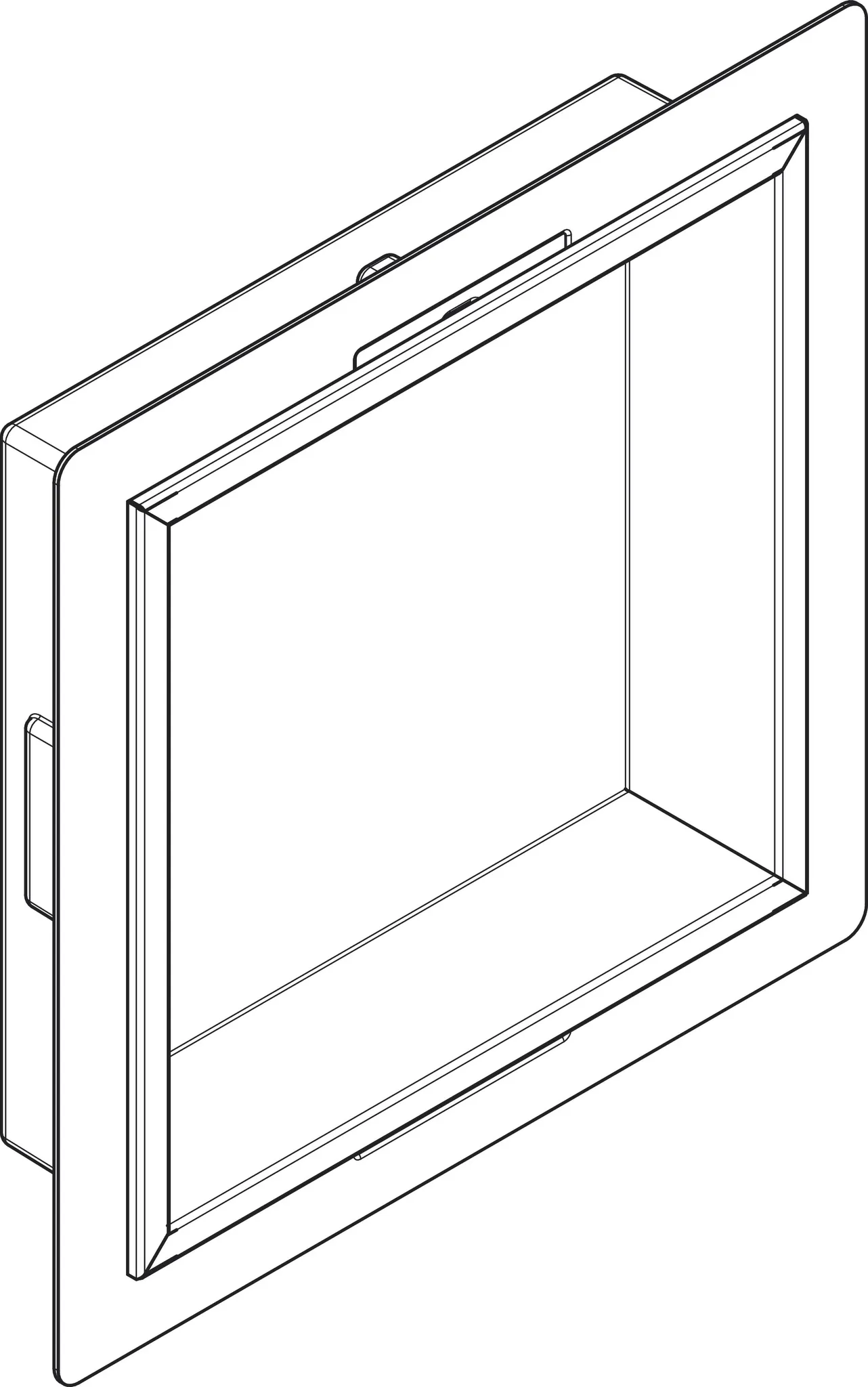 Hansgrohe XtraStoris Original Wandnische mit Rahmen 300⁄300⁄70, Betongrau