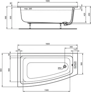 Ideal Standard Badewanne „i.life“ 90 × 160 cm Ideal Standard Badewanne „i.life“ 90 × 160 cm