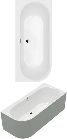 Villeroy & Boch Badewanne „Oberon 2.1“ rechte Ausführung vorwand 180 × 80 cm, rechts in Stone White / Colour On Demand Villeroy & Boch Badewanne „Oberon 2.1“ rechte Ausführung vorwand 180 × 80 cm, rechts in Stone White / Colour On Demand