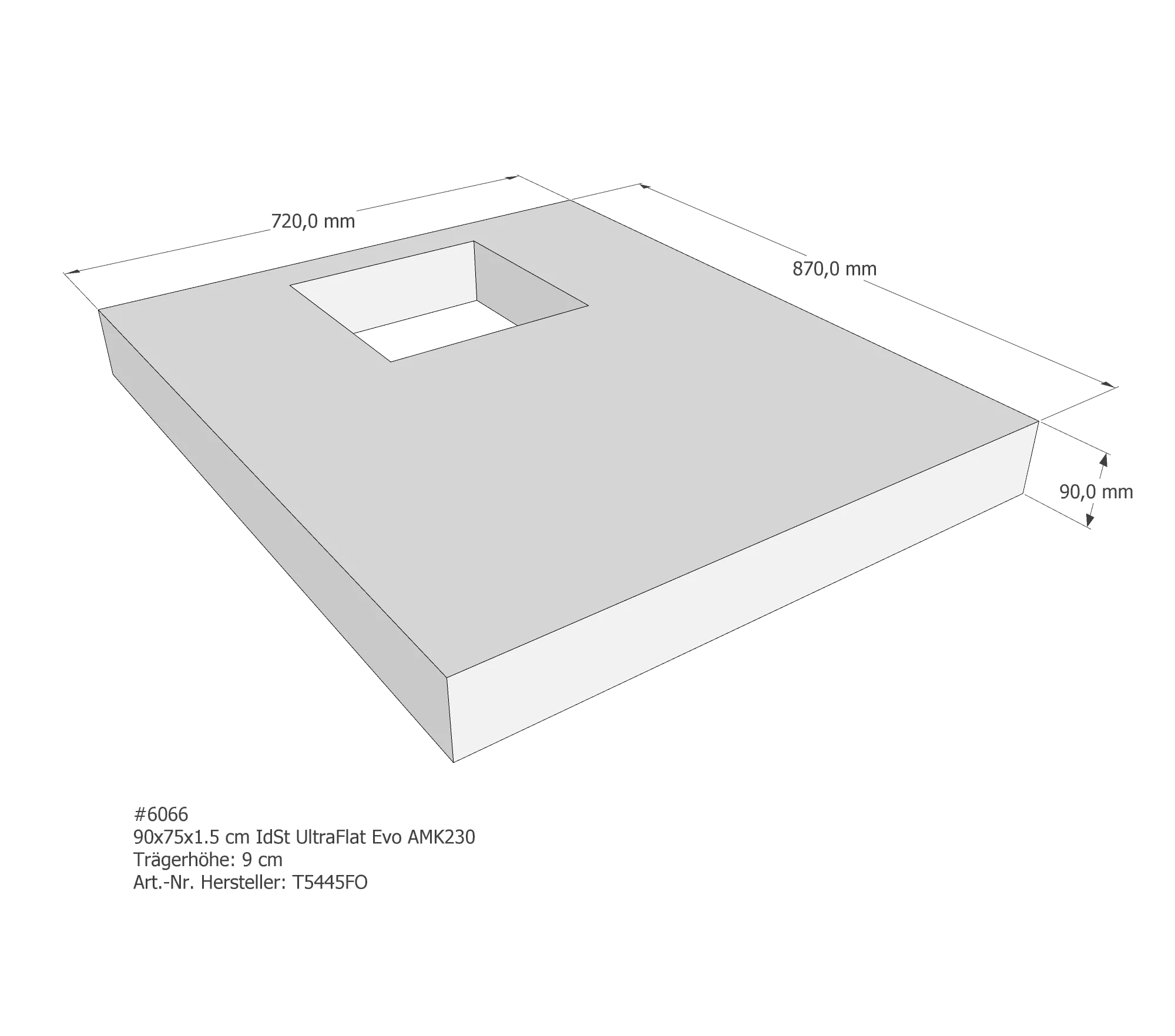 Duschwannenträger passend für Ideal Standard 90 × 75 × 1,5 cm Duschwannenträger passend für Ideal Standard 90 × 75 × 1,5 cm