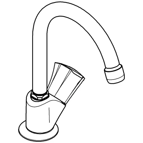 Grohe Costa Standventil 20393_1 DN15, schwenkbarer Rohrauslauf mit Mousseur, Markierung blau, chrom Grohe Costa Standventil 20393_1 DN15, schwenkbarer Rohrauslauf mit Mousseur, Markierung blau, chrom