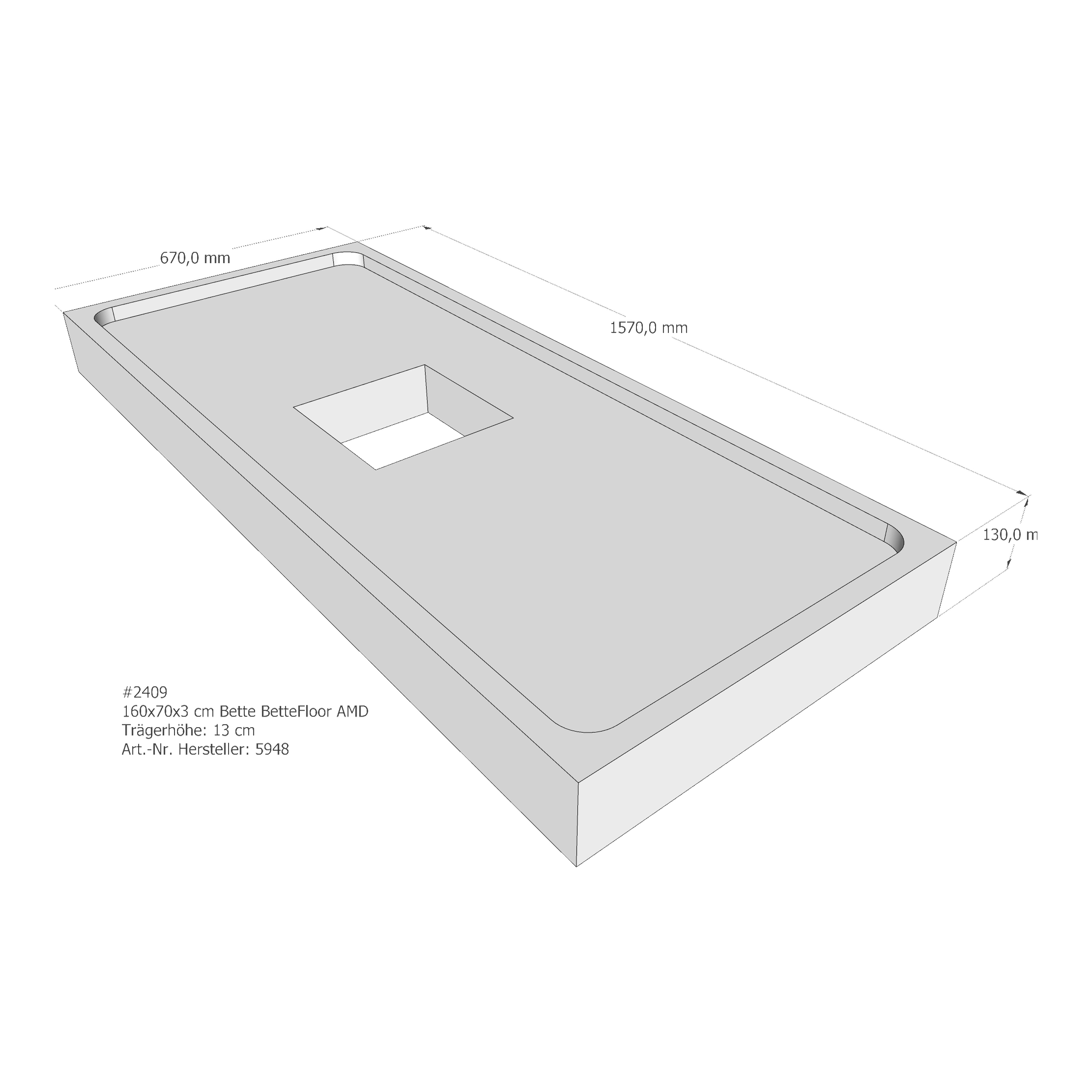 Duschwannenträger für Bette Floor 160 × 70 × 3 cm Duschwannenträger für Bette Floor 160 × 70 × 3 cm