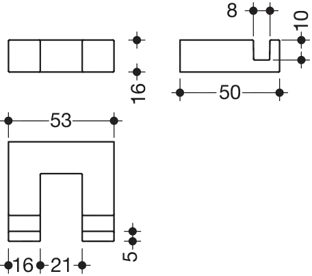 HEWI Doppelhaken System 100, chrom, Tiefe: 50mm HEWI Doppelhaken System 100, chrom, Tiefe: 50mm