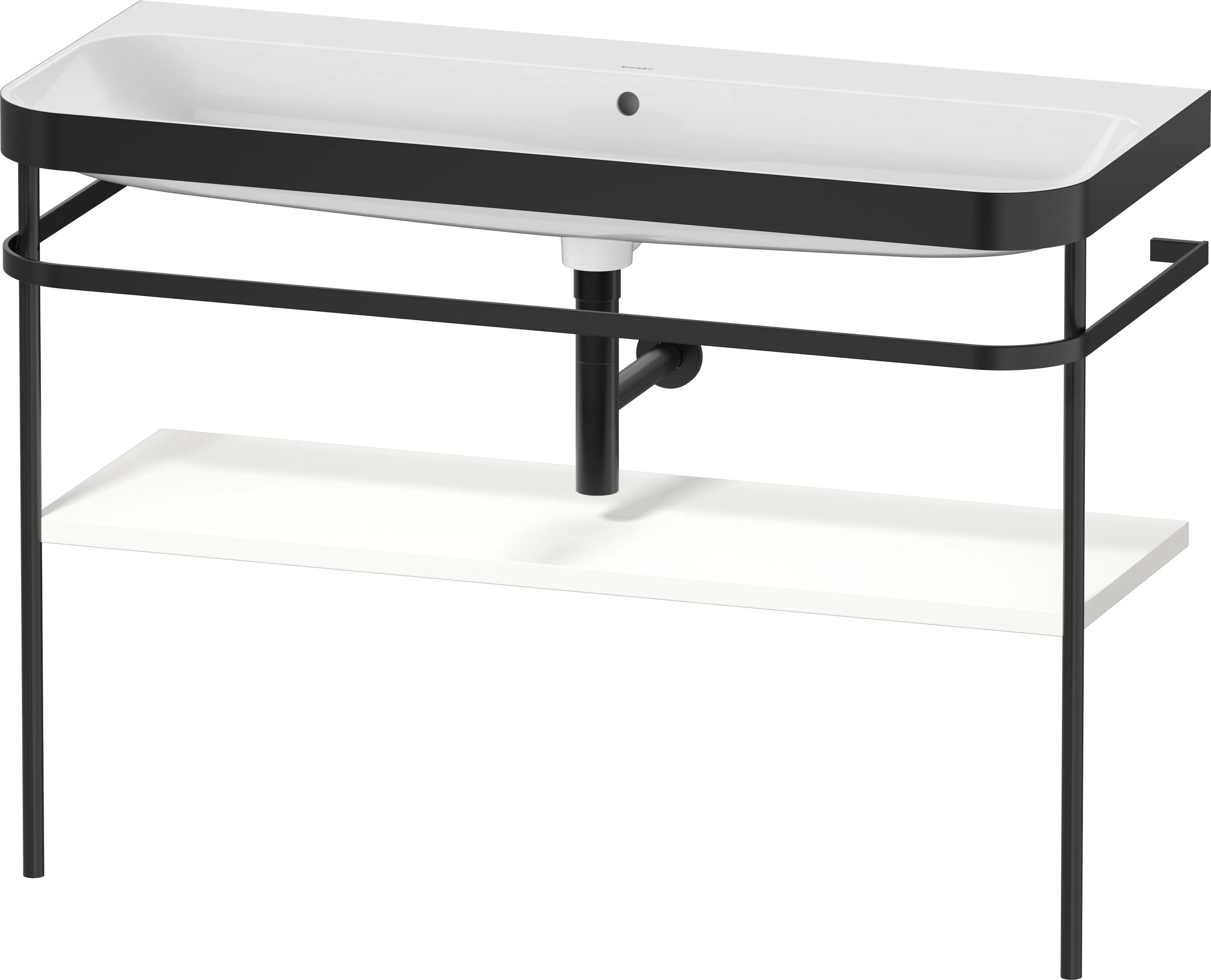 Duravit Waschtischunterschrank mit Metallkonsole „Happy D.2 Plus“ 117,5 × 85 × 49 cm in Weiß Supermatt
