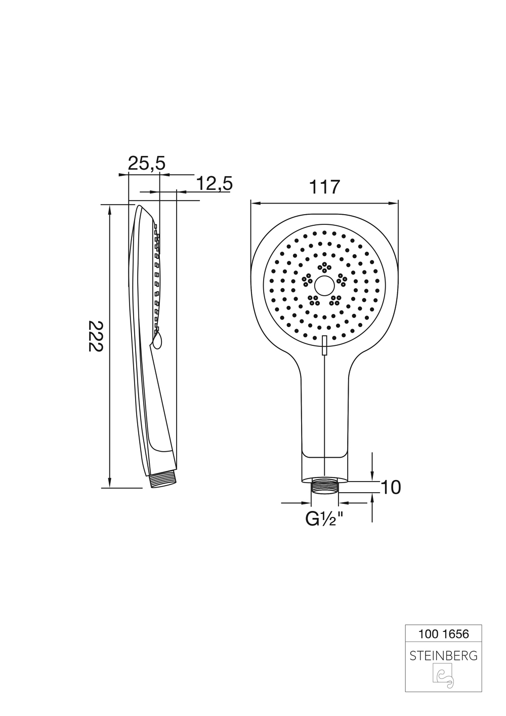 Serie 100 Kunstoff Handbrause dreifach verstellbar 11,7 x 22,2 cm weiß/chrom Serie 100 Kunstoff Handbrause dreifach verstellbar 11,7 x 22,2 cm weiß/chrom