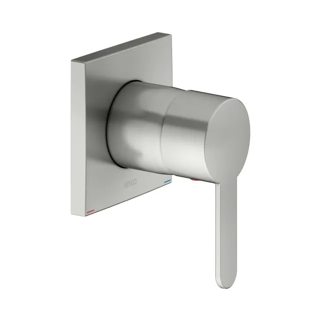 KEUCO IXMO Einhebelmischer Unterputz IXMO Flat mit eckiger Rosette/IXMO Flat Edelstahl-finish