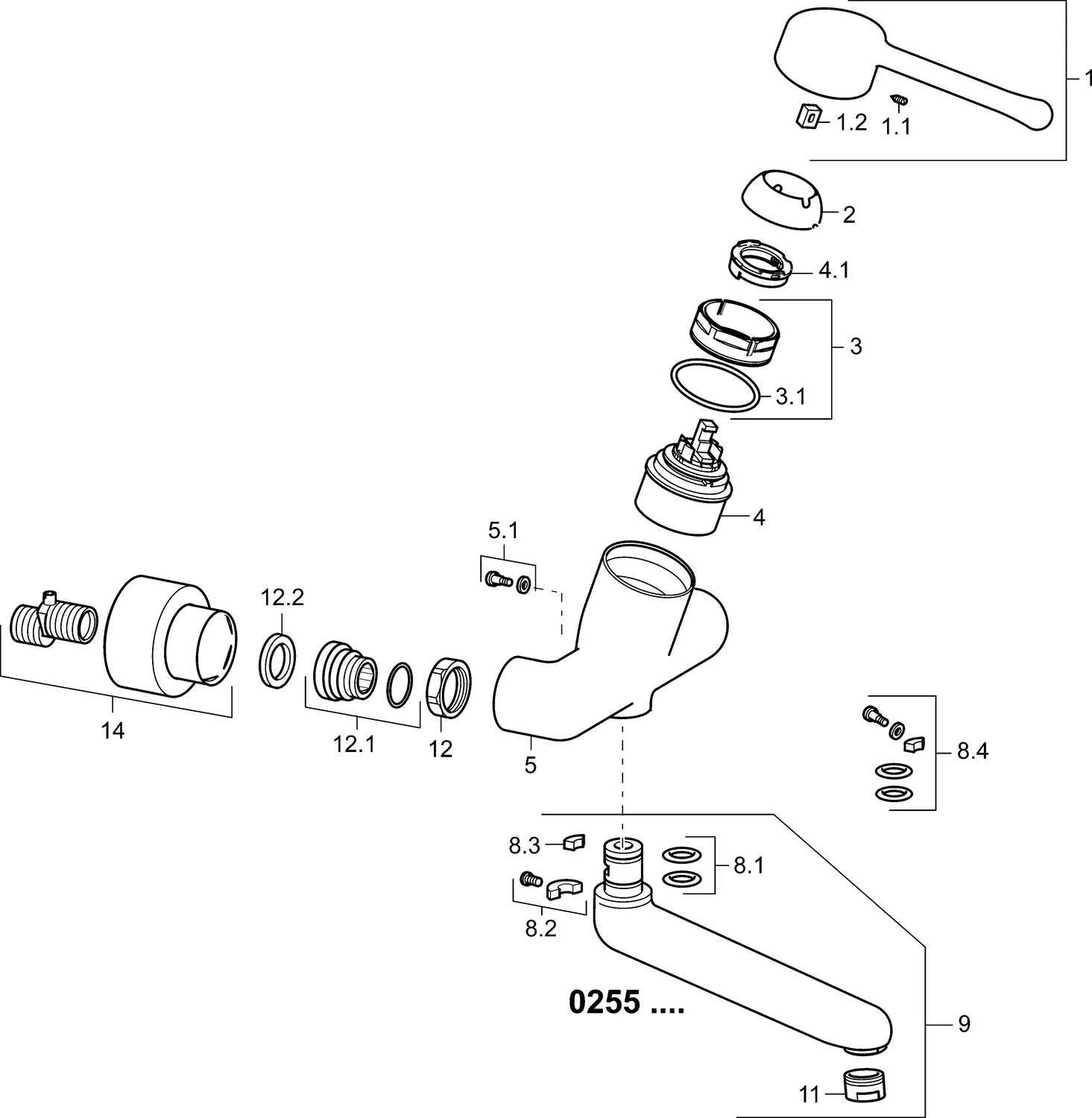 HansaMEDIPRO Einhebelmischer Waschtischbatterie 0255, lang Ausladung 246 mm DN15 Chrom HansaMEDIPRO Einhebelmischer Waschtischbatterie 0255, lang Ausladung 246 mm DN15 Chrom