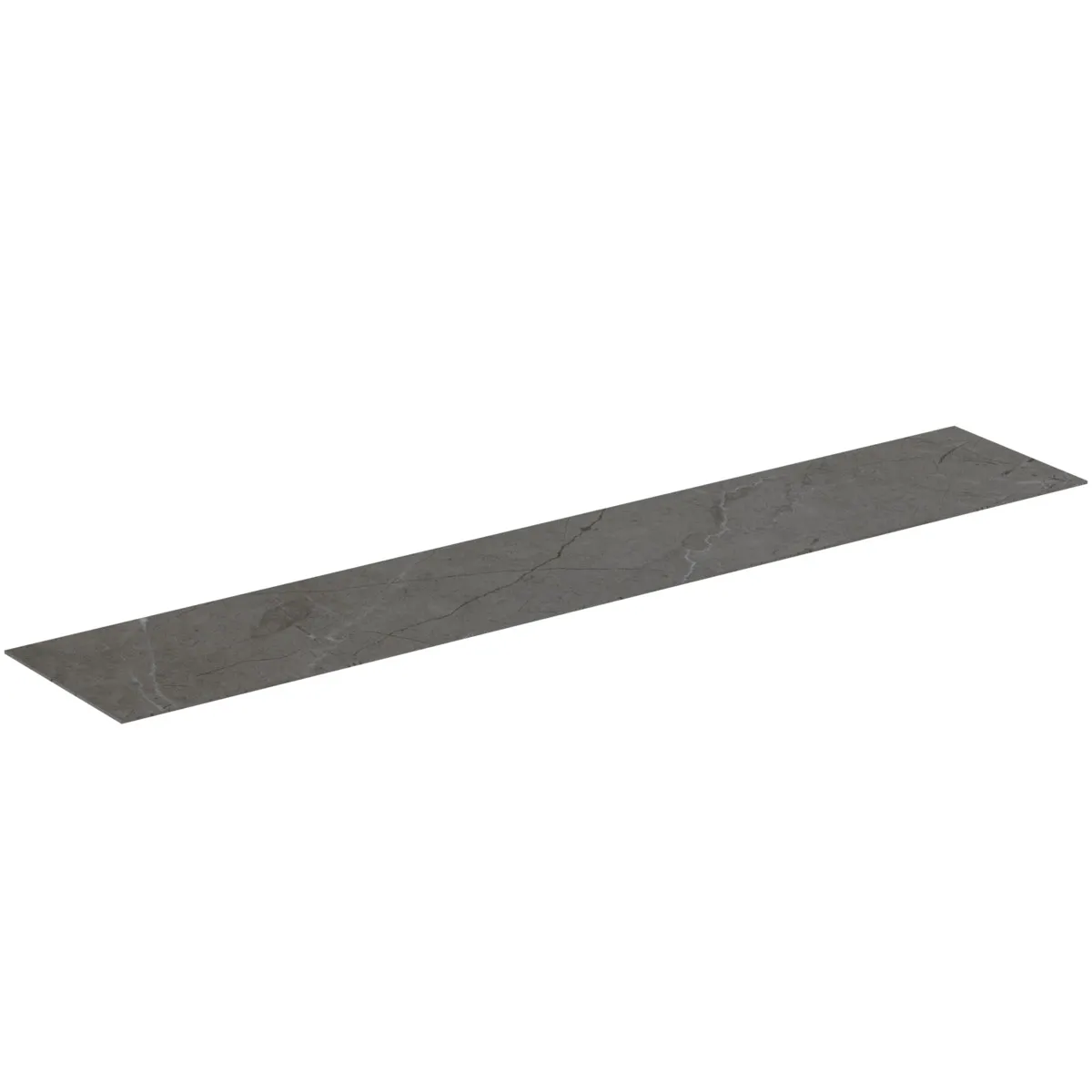 Waschtischplatte Conca, aus Keramik, 1987x373x6mm, Marmor Noir Desir