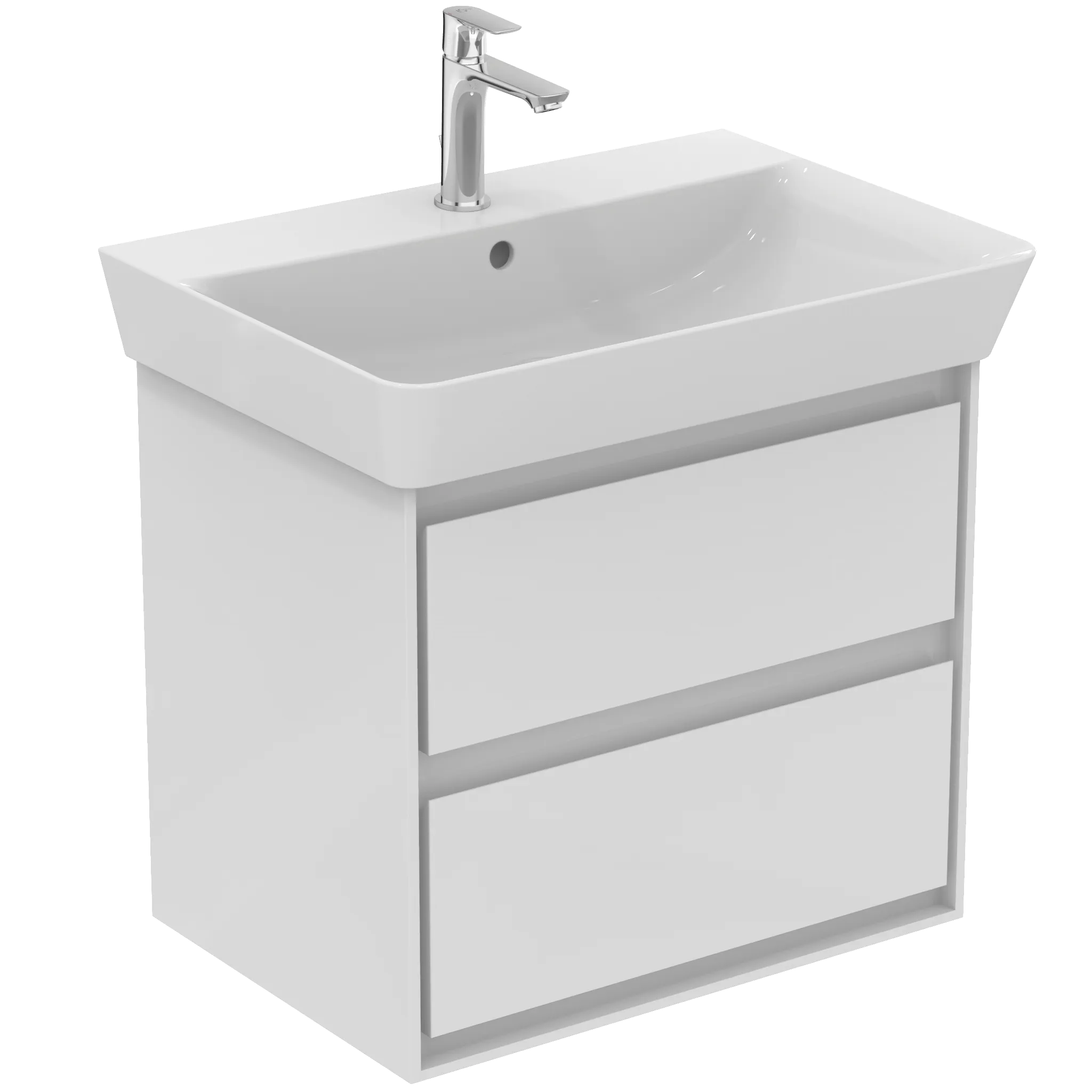 Ideal Standard Connect Air Auszugsfront, obere Schubladenfront für Waschtischunterschrank 580 mm, weiß glänzend und matt, Gewicht: 2,4 kg