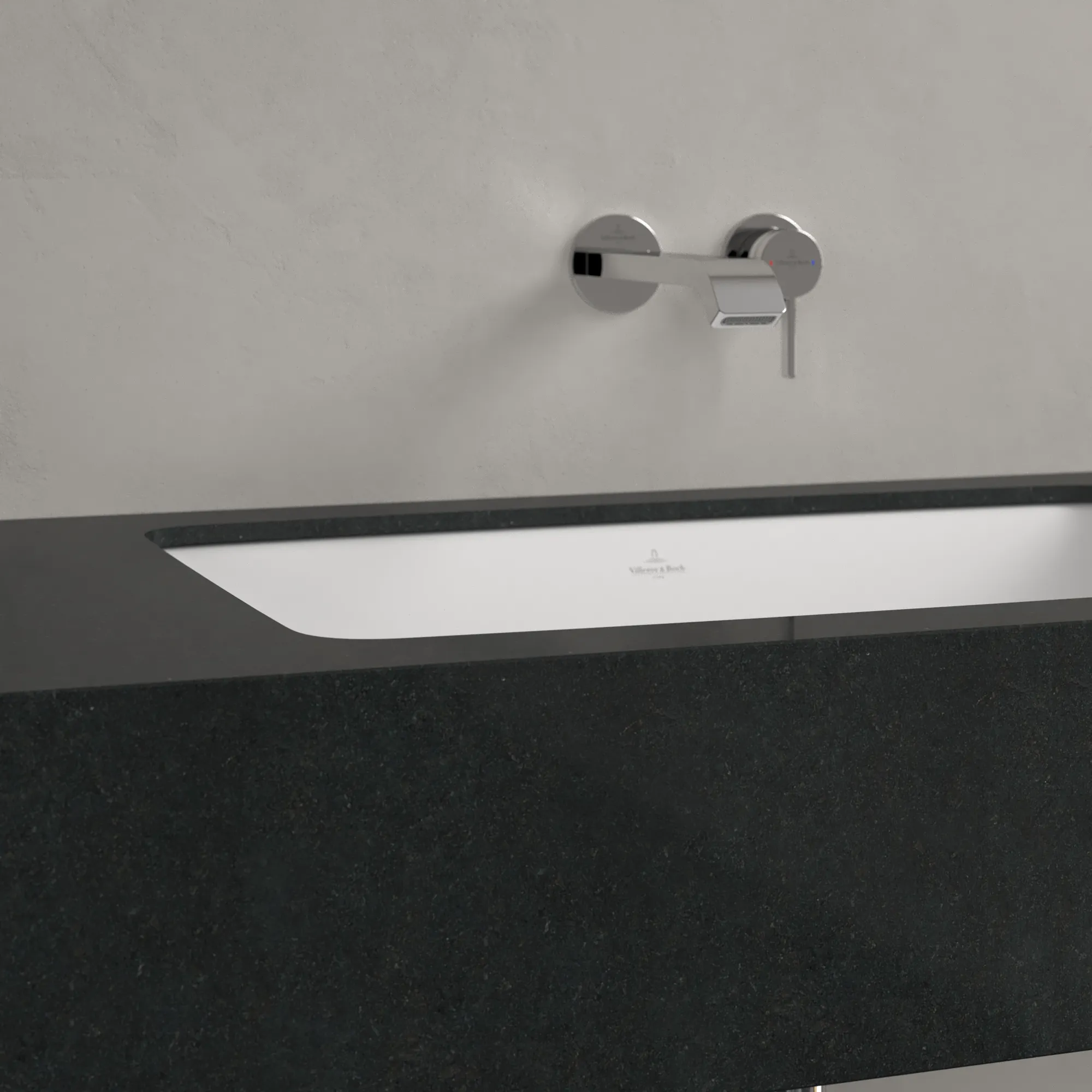 Villeroy & Boch Unterbauwaschtisch aus TitanCeram „Loop & Friends“ 675 × 450 × 185 mm, ohne Hahnlochbohrung in Stone White