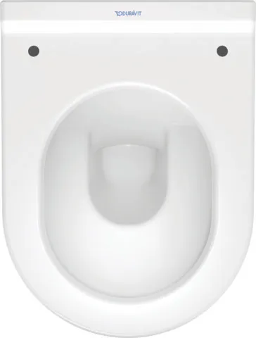 Wand-Tiefspül-WC Compact „Starck 3“ 36,5 × 35,5 × 48 cm, Befestigung sichtbar, mit Spülrand, Abgang waagerecht