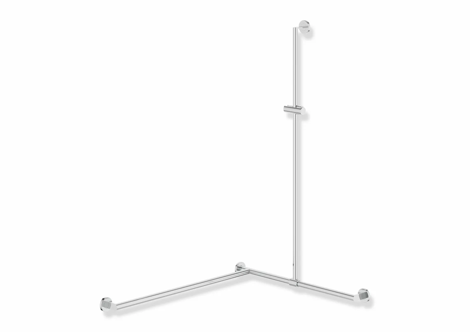 HEWI Duschhandlauf System 900 PG93, links, Edelstahl verchromt