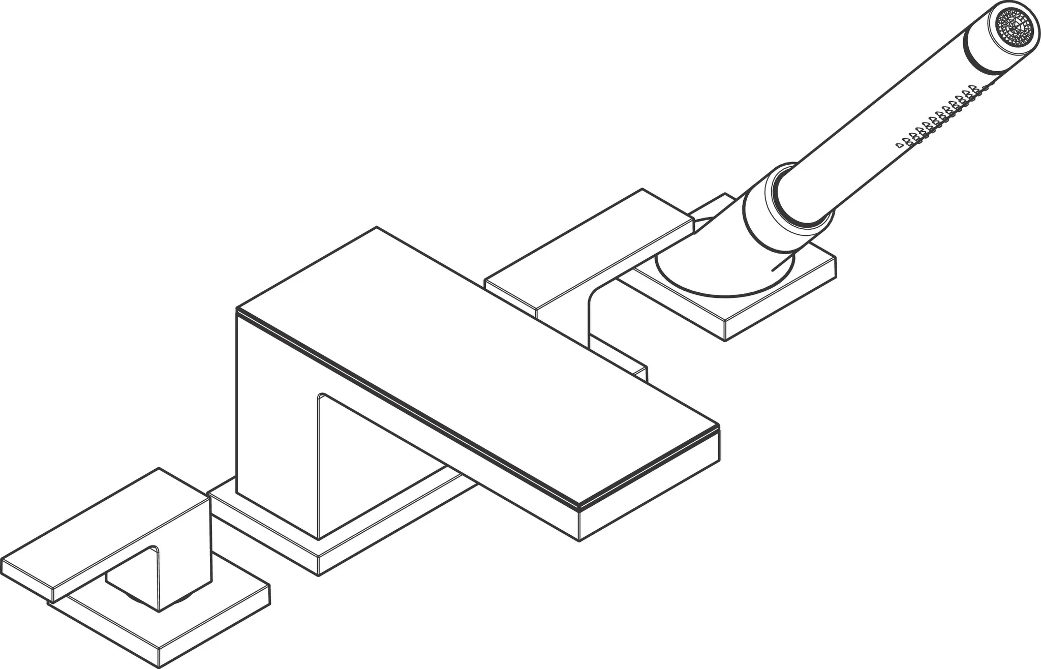 Hansgrohe AXOR MyEdition 4-Loch Wannenrandarmatur, Chrom/Spiegelglas Hansgrohe AXOR MyEdition 4-Loch Wannenrandarmatur, Chrom/Spiegelglas