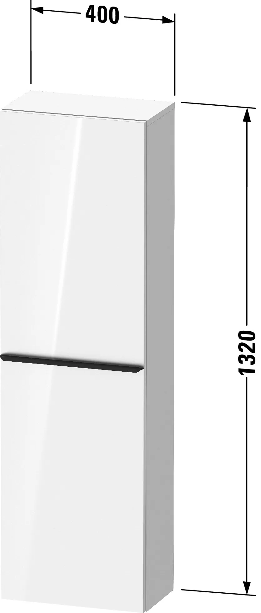 Duravit Halbhochschrank „D-Neo“ 40 × 132 × 24 cm in Weiß Hochglanz