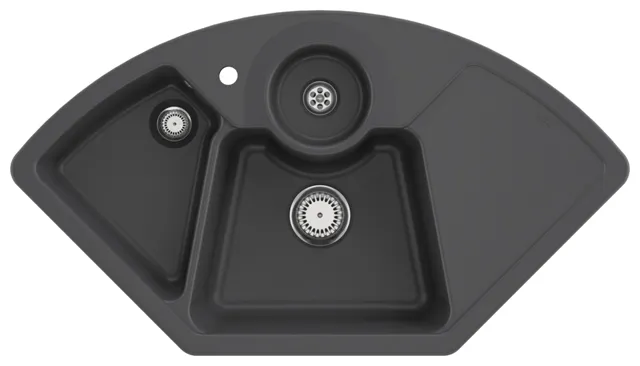 Villeroy & Boch Einbau-Küchenspülbecken „Solo Eck“ 1075 × 600 × 205 mm, Hahnlochposition links in Graphite