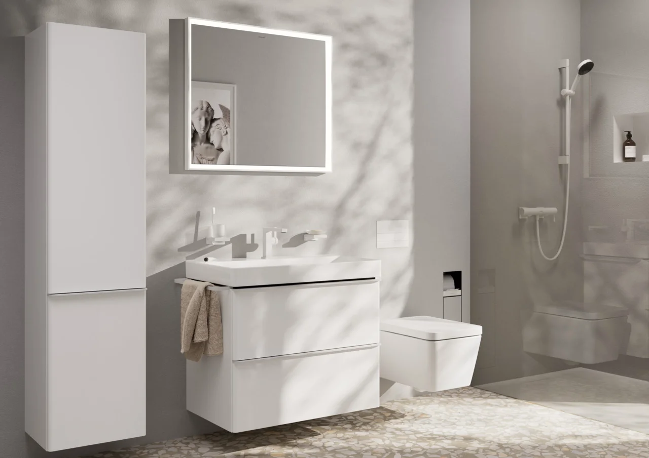 Hansgrohe Xelu Q Waschtisch, weiß, 800x480 mm, wandhängend, mit Hahnloch, ohne Überlauf, SmartClean Glasur