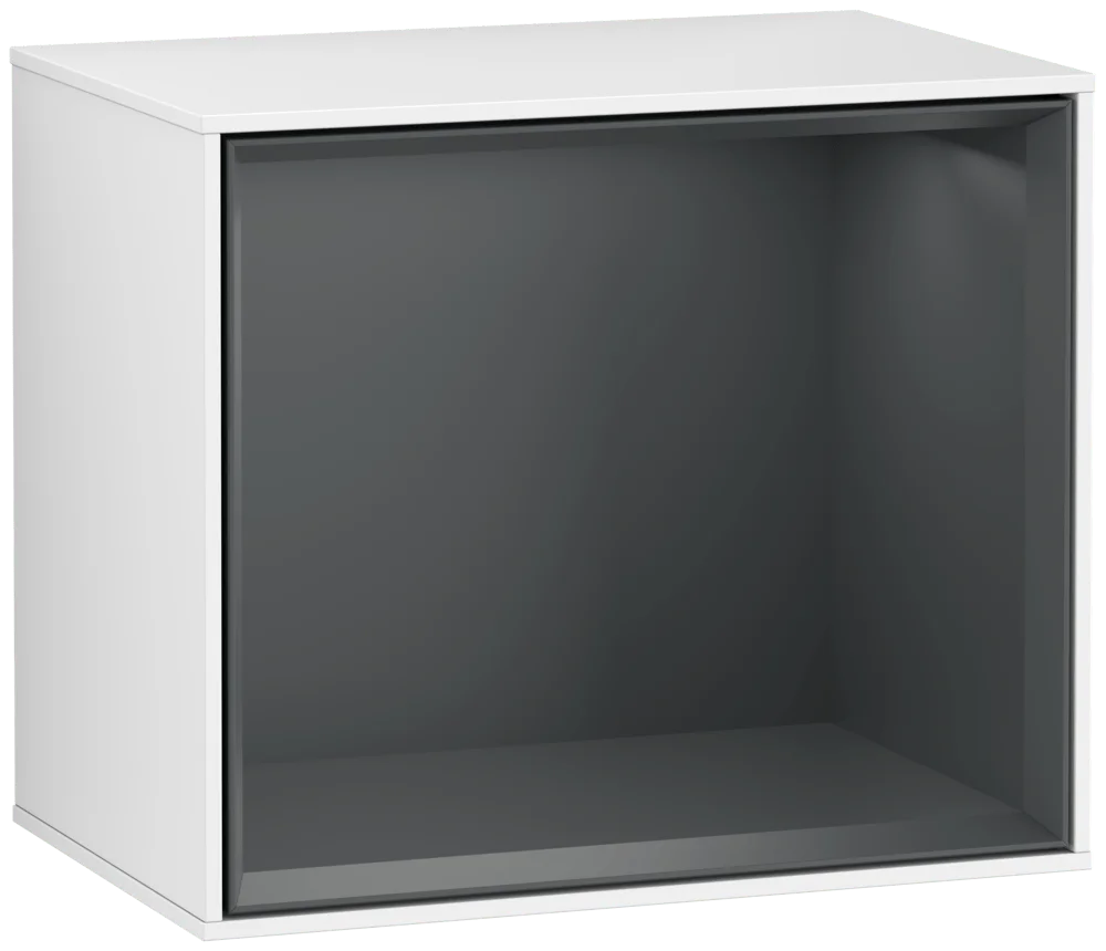 Villeroy & Boch Finion Regalmodul F580HG mit Beleuchtung, Glossy White Lacquer / Midnight Blue Matt Lacquer, 418 x 356 x 270 mm
