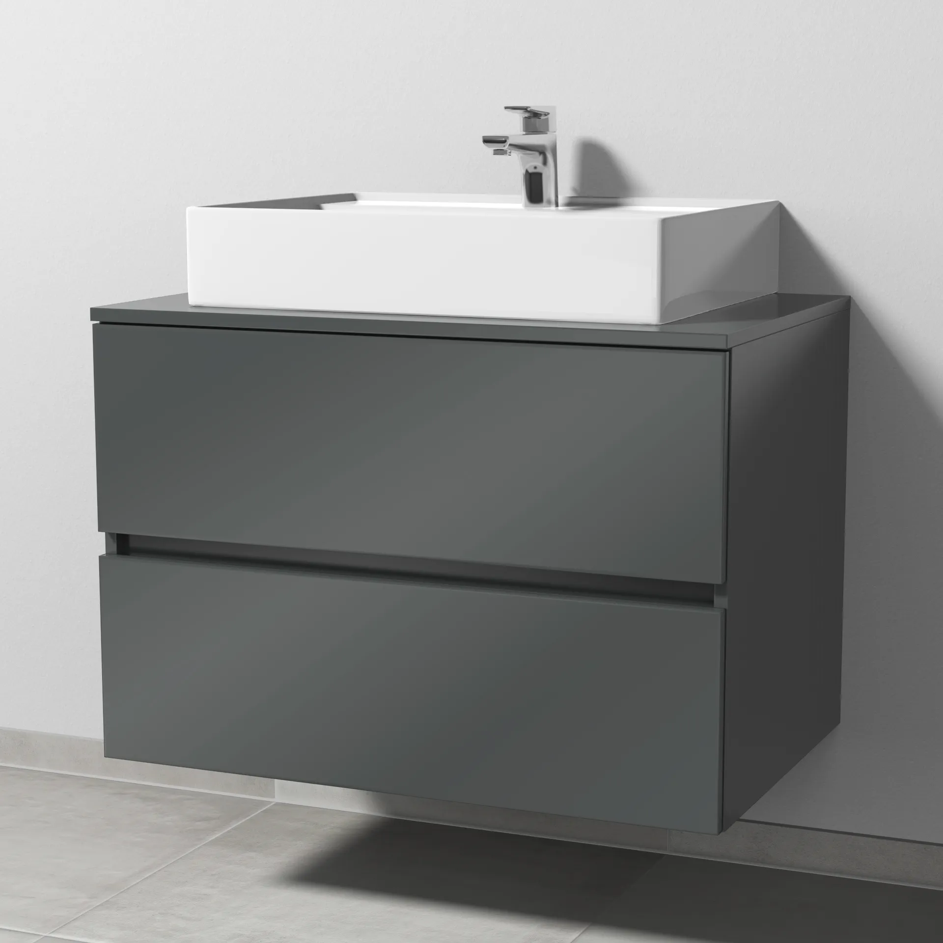 Sanipa Waschtischunterschrank „Solo One“ 800 × 561 × 520 mm in Anthrazit (glanz) Sanipa Waschtischunterschrank „Solo One“ 800 × 561 × 520 mm in Anthrazit (glanz)