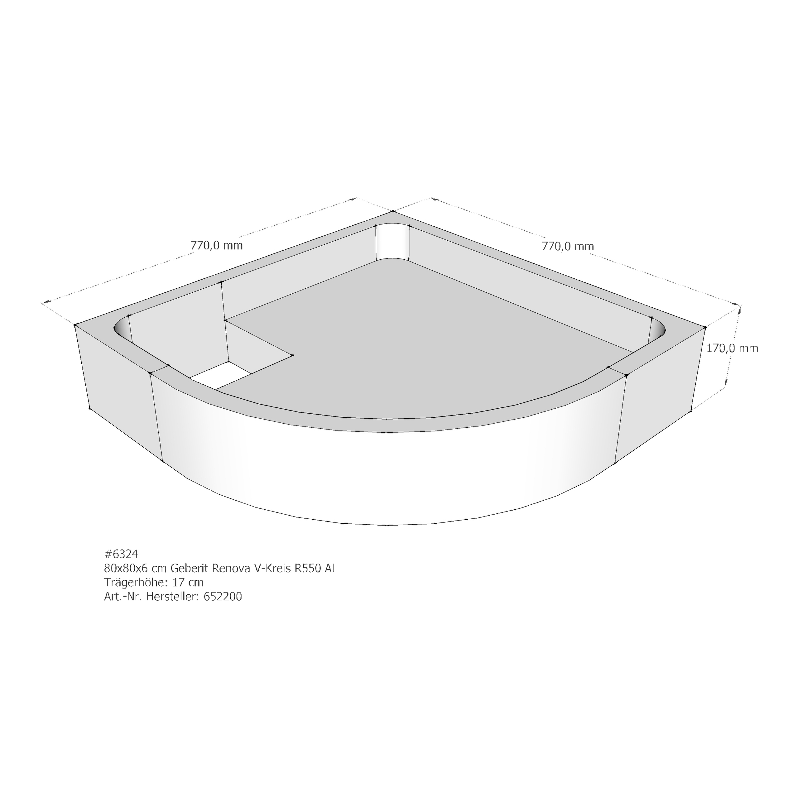 Duschwannenträger für Geberit Renova 80 × 80 × 6 cm Duschwannenträger für Geberit Renova 80 × 80 × 6 cm