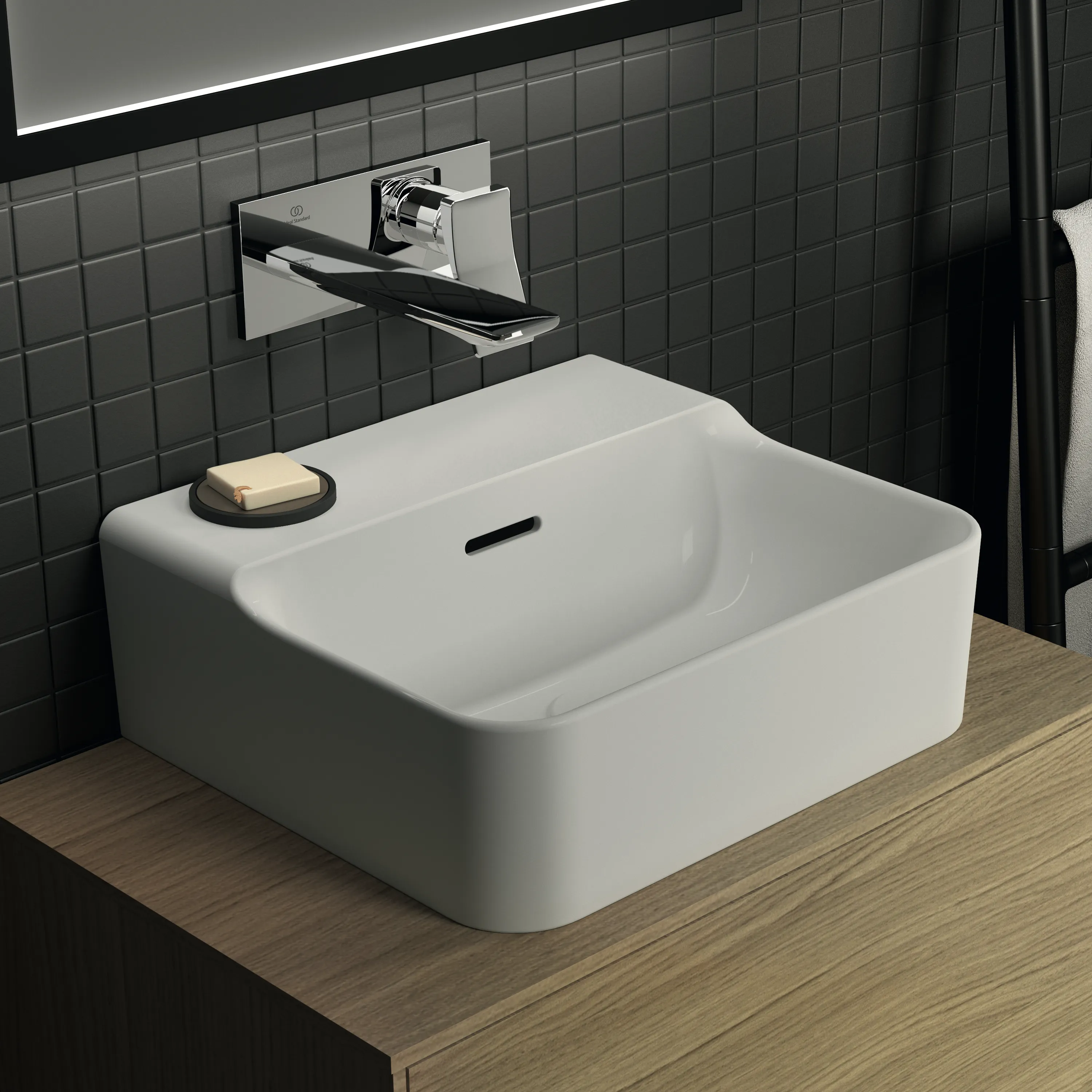 Waschbecken „Conca“ 40 × 35 × 16,5 cm in Weiß