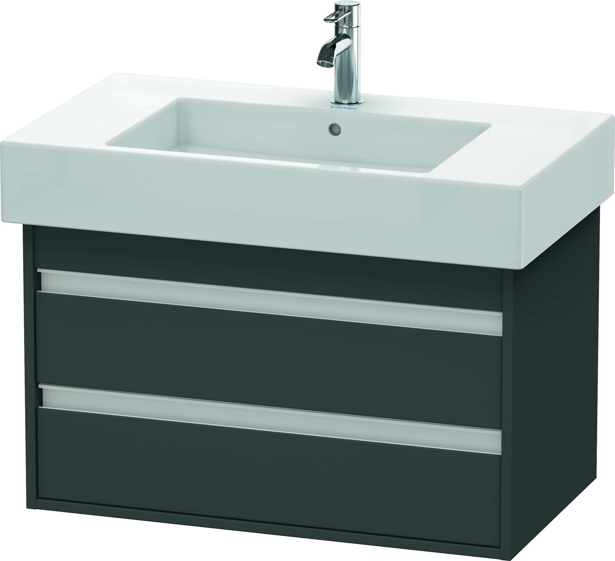 Duravit Waschtischunterschrank wandhängend „Ketho“ 80 × 48 × 45,5 cm Graphit Matt
