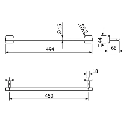 VELA S Handtuchhalter Länge 450MM chrom VELA S Handtuchhalter Länge 450MM chrom