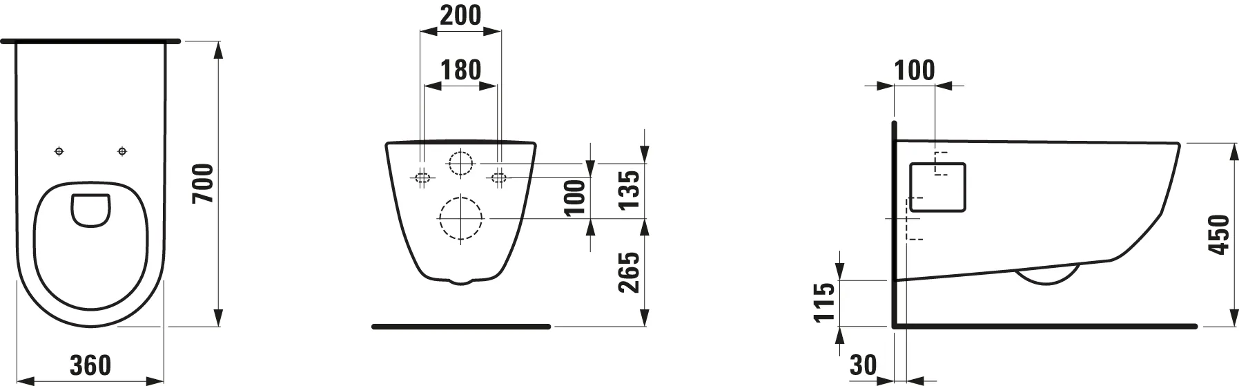 Laufen PRO LIBERTY Tiefspül-WC wandhängend barrierefrei 700x360 spülrandlos LCC Active weiß Laufen PRO LIBERTY Tiefspül-WC wandhängend barrierefrei 700x360 spülrandlos LCC Active weiß