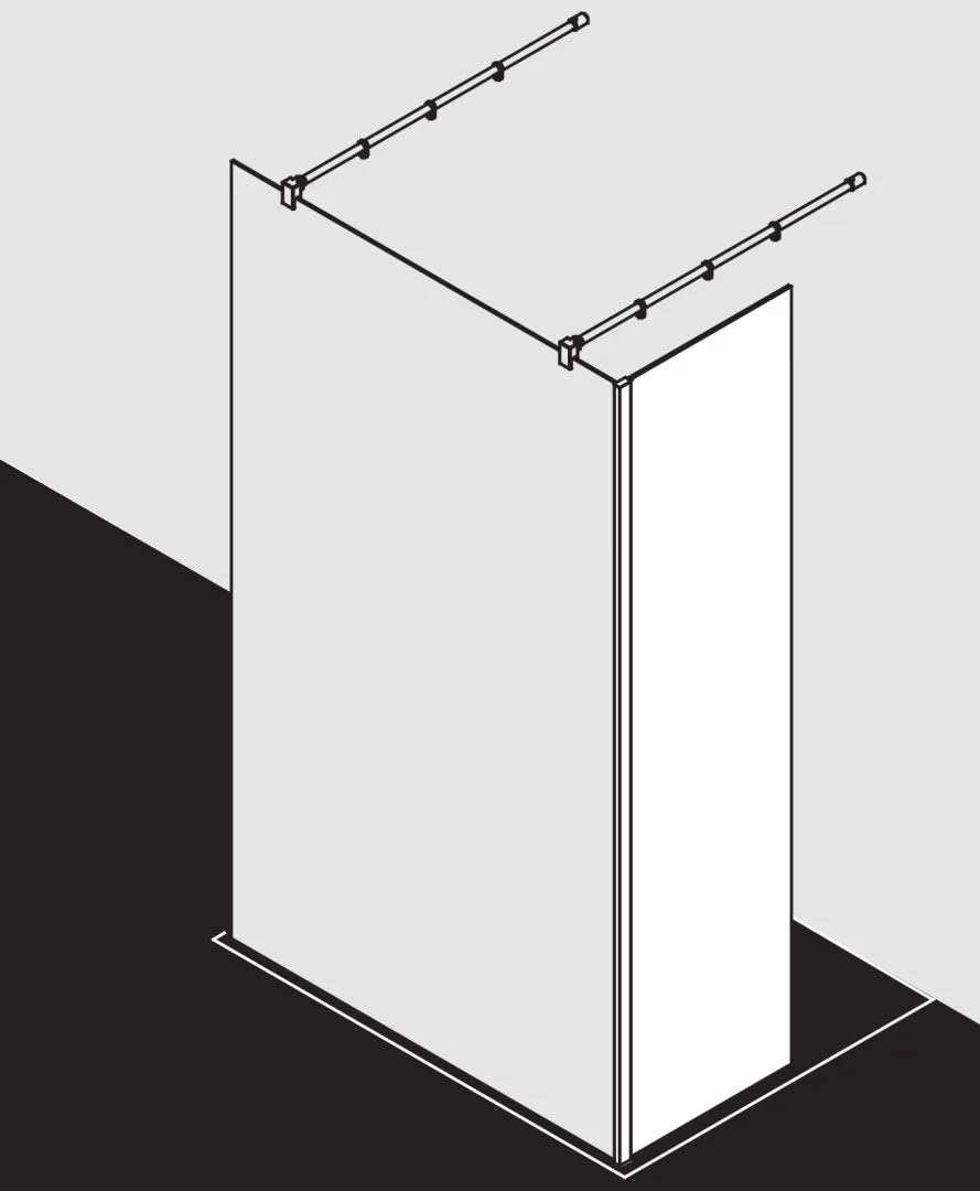 Kermi Duschdesign Walk-In-Duschkabine Festfeld im Winkel „WALK-IN XB“ Glas Klar, Profile Silber Hochglanz, BV: 317 - 317 mm H: 2000 mm