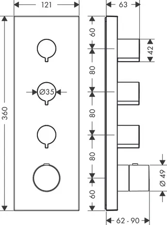 Thermostatmodul Axor Starck Fertigset chrom Thermostatmodul Axor Starck Fertigset chrom