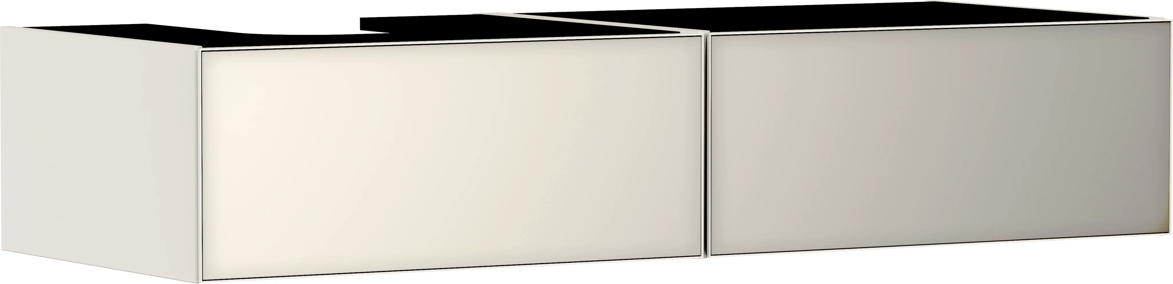 Hansgrohe Xevolos E Waschtischunterschrank Sandbeige Matt, 1370x550 mm, 2 Schubkästen, grifflos mit PushOpen und SoftClose, inkl. Basis Boxen Set und Raumsparsiphon Hansgrohe Xevolos E Waschtischunterschrank Sandbeige Matt, 1370x550 mm, 2 Schubkästen, grifflos mit PushOpen und SoftClose, inkl. Basis Boxen Set und Raumsparsiphon
