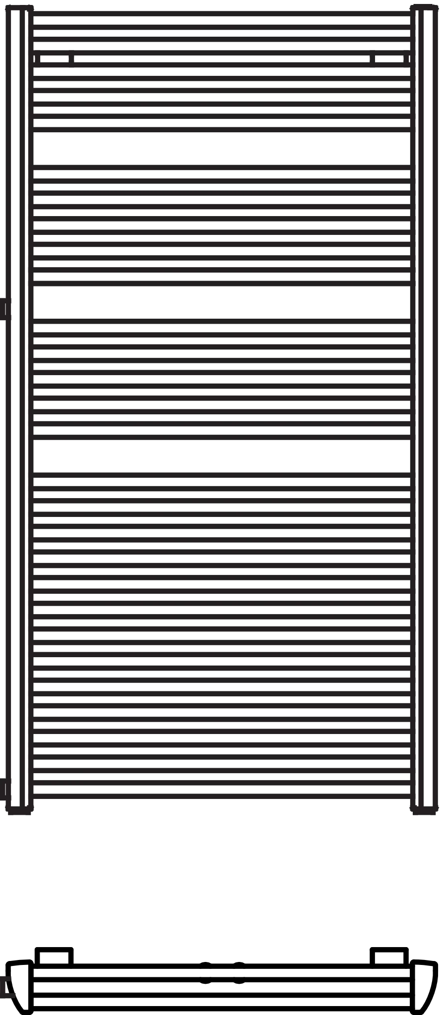 Arbonia Design-Heizkörper „Duolino® Flex“ 48,4 × 118,8 cm in glanzsilber Metallic