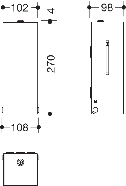 HEWI Seifenspender pulverbeschichtet „System 900“ 9,8 × 10,2 × 27 cm