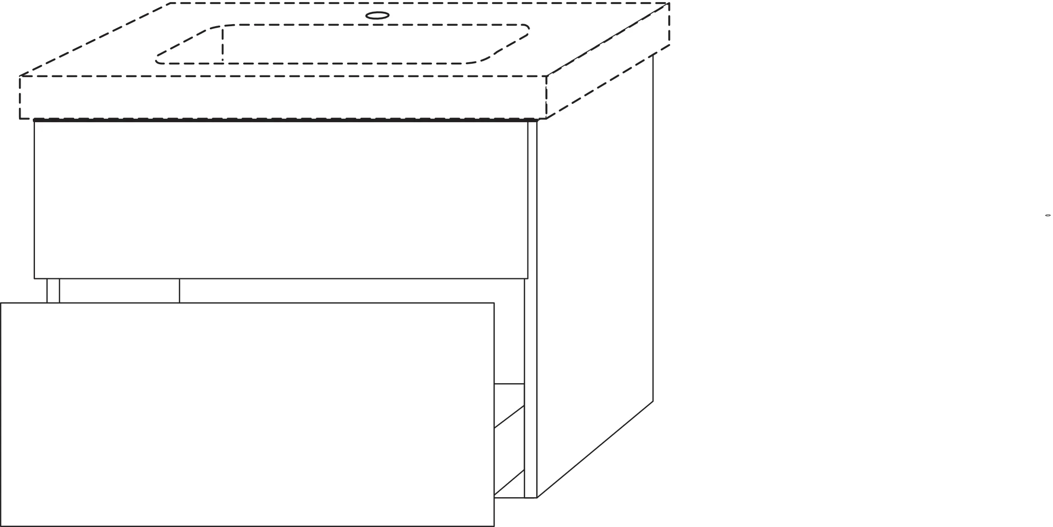 Waschtischunterbau mit Auszügen 3way (UM614) 593x750x447 Anthrazit-Matt