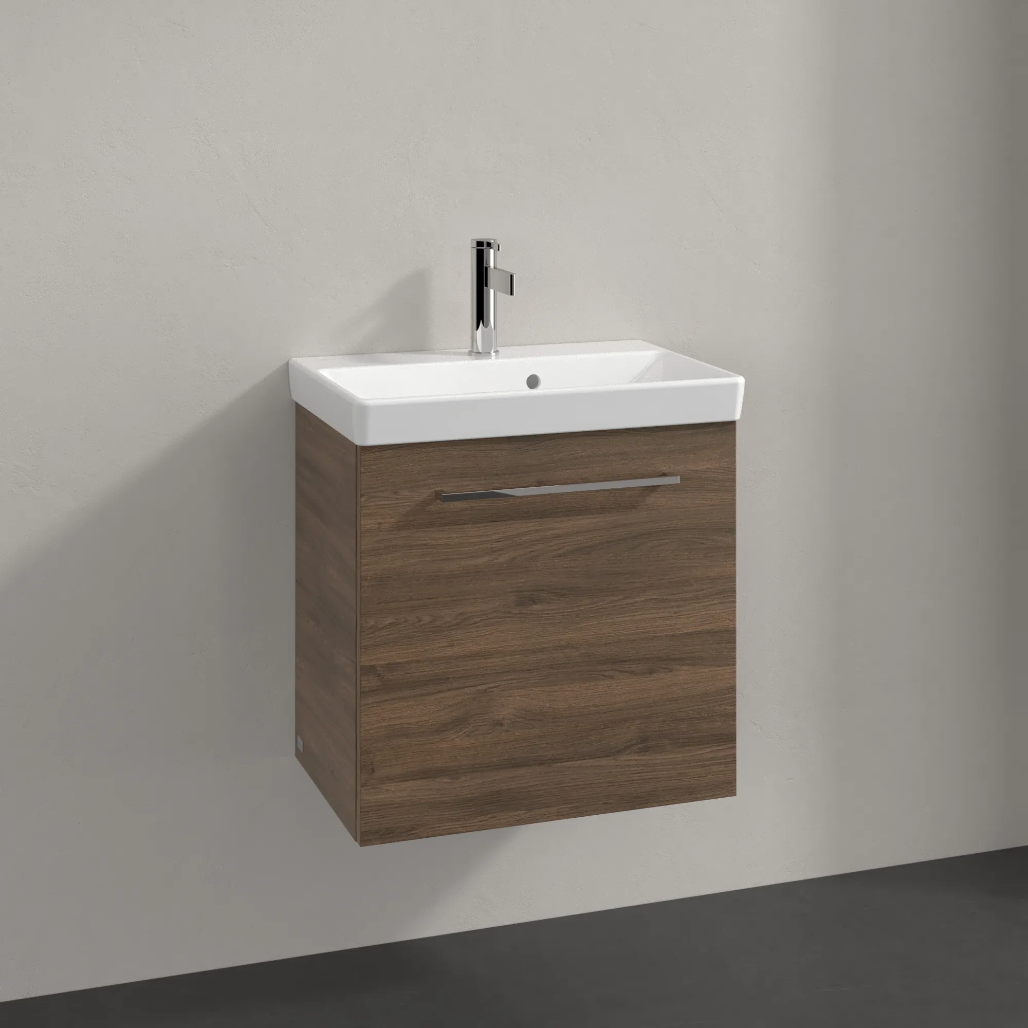 Villeroy & Boch Waschtischunterschrank mit Tür „Avento“ für Schrankwaschtisch 530 × 514 × 352 mm Arizona Oak, Anschlag rechts, Soft Closing, 1 Tür