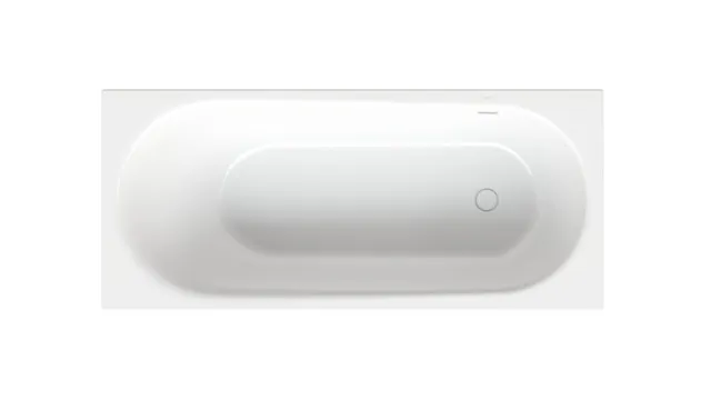 BetteComodo Badewanne Rechteck mit seitlichem Überlauf, weiß, glasierter Titan-Stahl, 1700 x 750 mm, Randhöhe 20 mm, Nutzinhalt 155 l