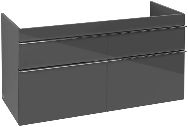 Villeroy & Boch Waschtischunterschrank „Venticello“ für Schrank-Doppelwaschtisch 115,3 × 59 × 50,2 × 50,2 cm Glossy Grey, mittig