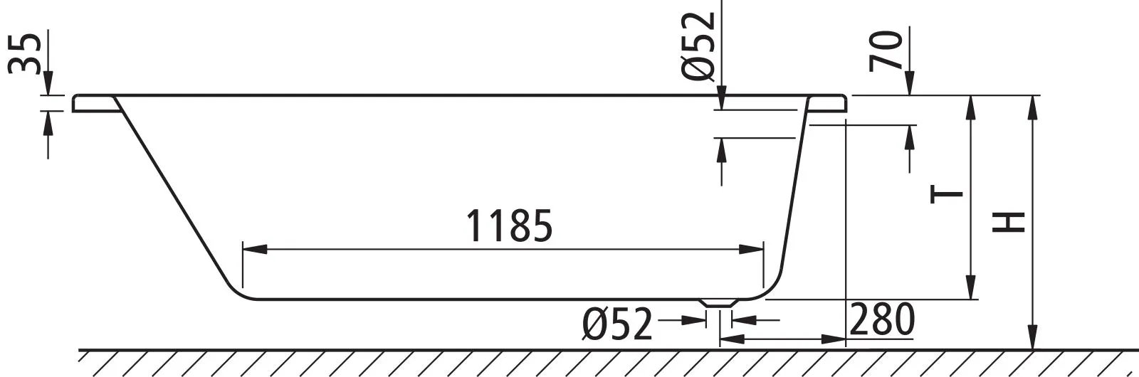 Kermi Duschdesign LIVORO VL1 EXP Rechteck-Badewanne weiß 1700x750 mm, Tiefe ca. 450 mm, Einbauhöhe 580–630 mm Kermi Duschdesign LIVORO VL1 EXP Rechteck-Badewanne weiß 1700x750 mm, Tiefe ca. 450 mm, Einbauhöhe 580–630 mm