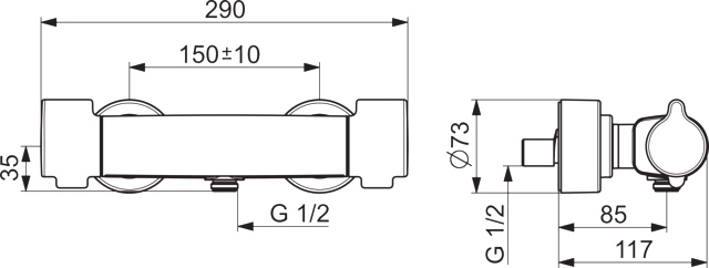 HA Brausebatterie HANSACLINICA 0880 Chrom