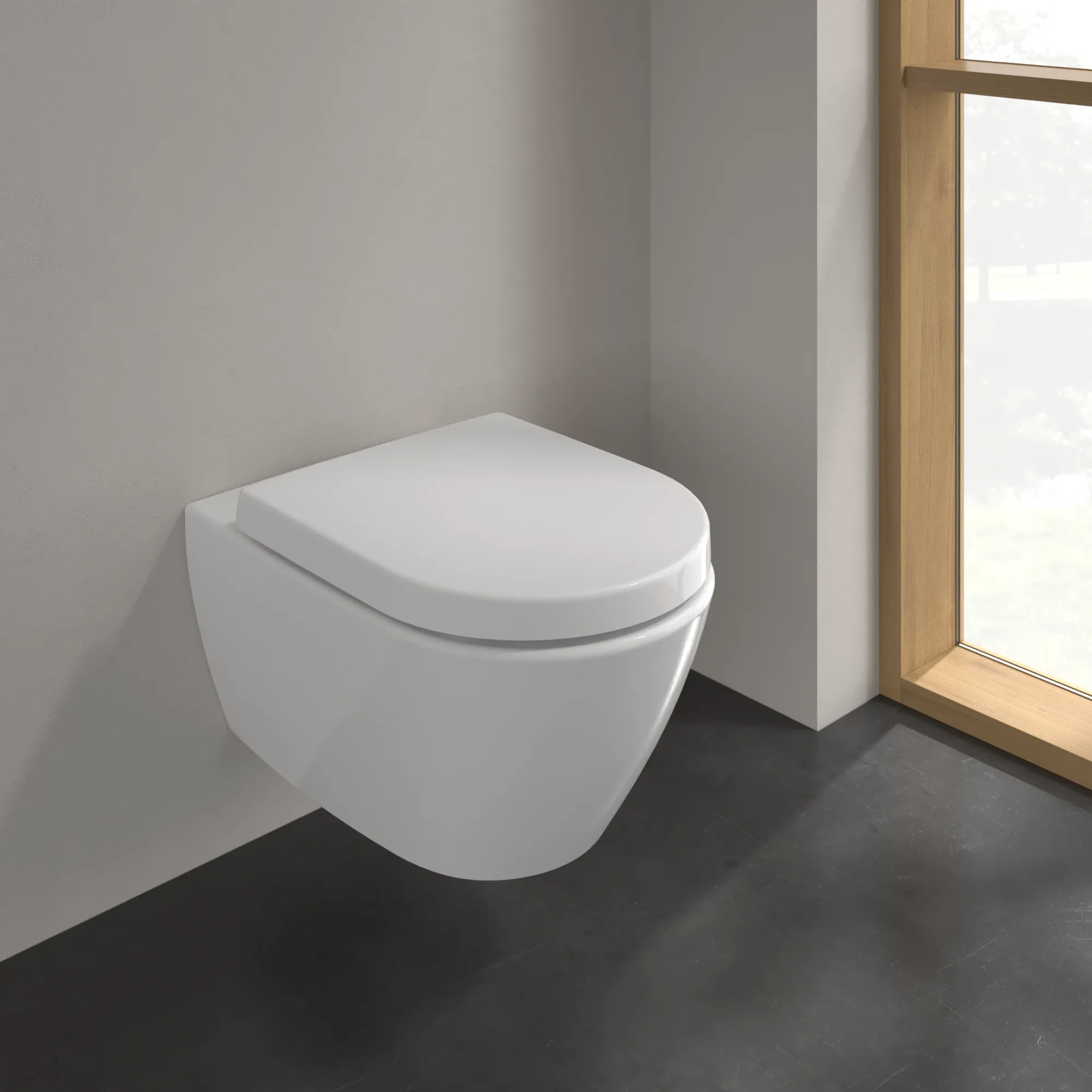 Wand-Tiefspül-WC DirectFlush „Subway 2.0“ 37 × 36,5 × 56 cm, ohne Spülrand, Abgang waagerecht