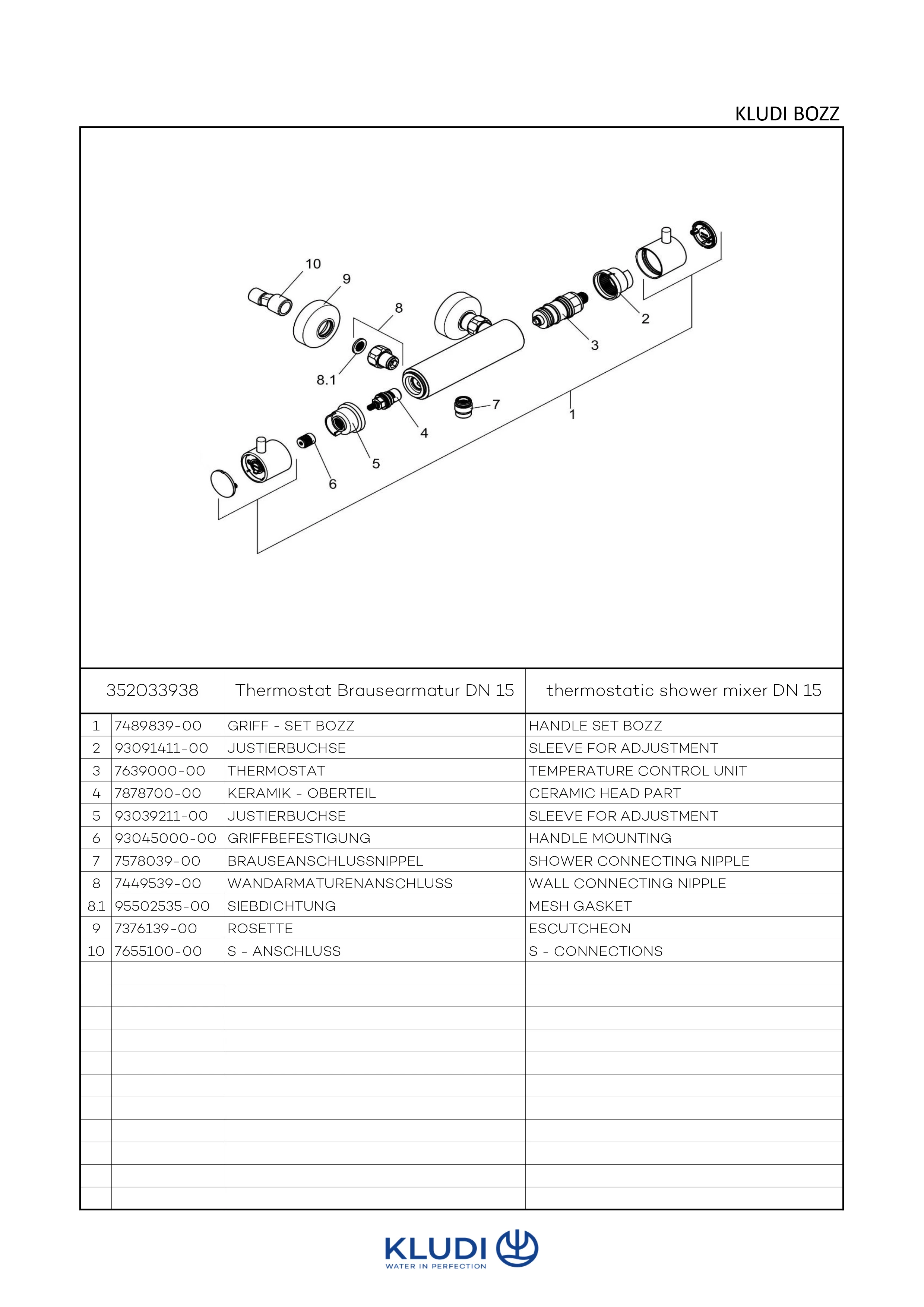 BOZZ Therm.Brausearmatur ohne Brausegarnitur mattschwarz BOZZ Therm.Brausearmatur ohne Brausegarnitur mattschwarz
