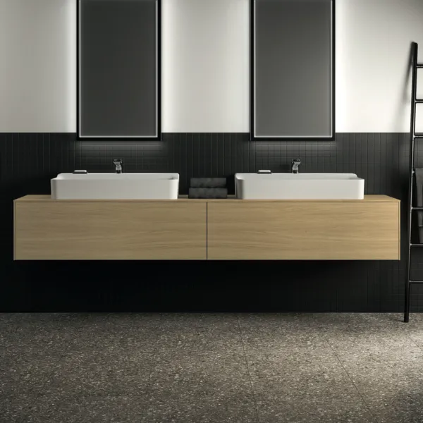 Ideal Standard Waschtischunterschrank „Conca“ 238,7 × 37 × 50,5 cm Eiche hell Furnier Ideal Standard Waschtischunterschrank „Conca“ 238,7 × 37 × 50,5 cm Eiche hell Furnier